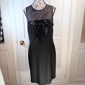 JS Collections NWOT Black Sleeveless Cocktail Formal Midi Dress Women's Size 12